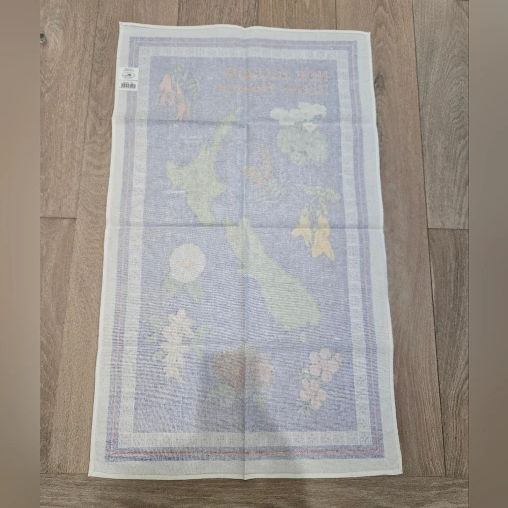 NWT NEW ZEALAND COTTON KITCHEN TOWEL SET OF 2 NATIVE FLOWERS DISH TOWELS DECOR